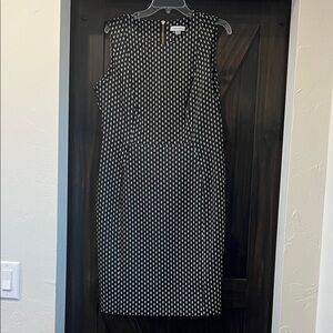Calvin Klein Black Dress with White Geometric Dot Pattern